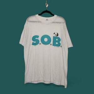 Vintage Sheer Thin Thrashed 80s SOB Hallmark Pun Obscure Shirt XXL Grunge